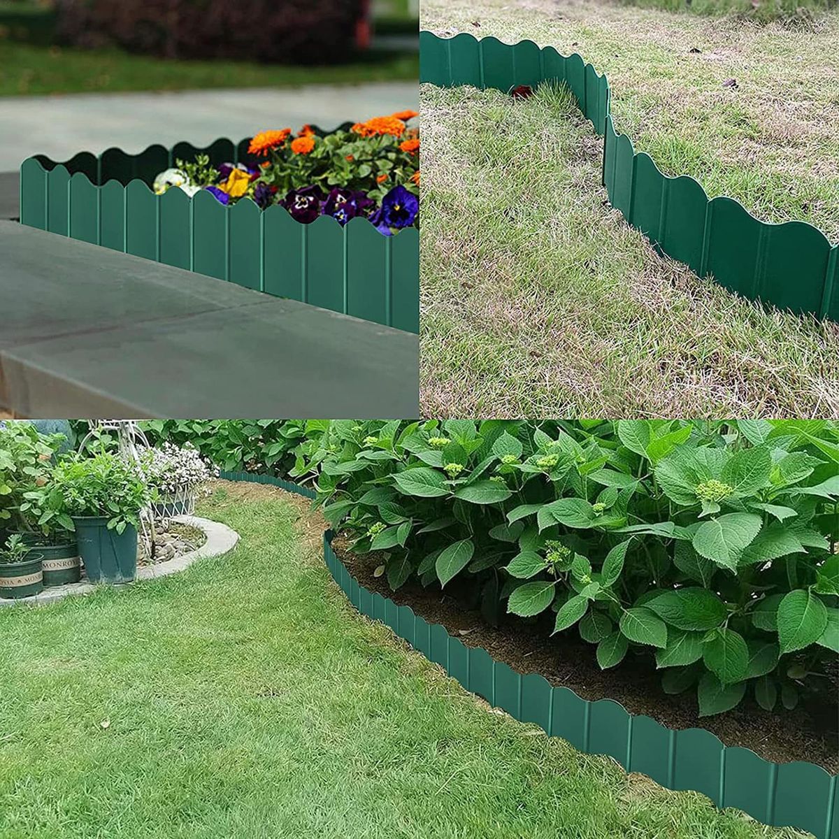 20Pcs Garden Edging Garden Edging Border, Garden Landscape Edging Border Green
