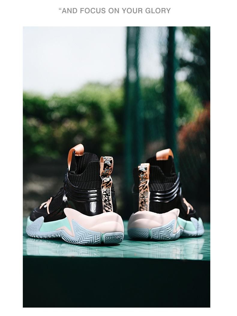 Plus Size (39-46) Basketball Shoes High Top Men's Sneakers Pink