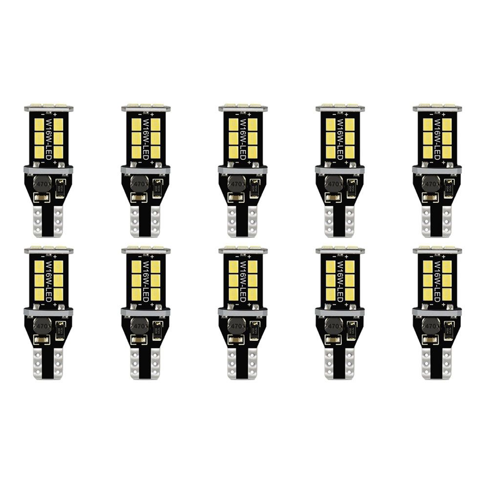 10Pcs W16W LED T15 Canbus Car Truck Vehicle Backup-White