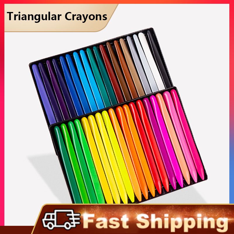 36 Colors Triangular Crayons Safe Non-Toxic Triangular For