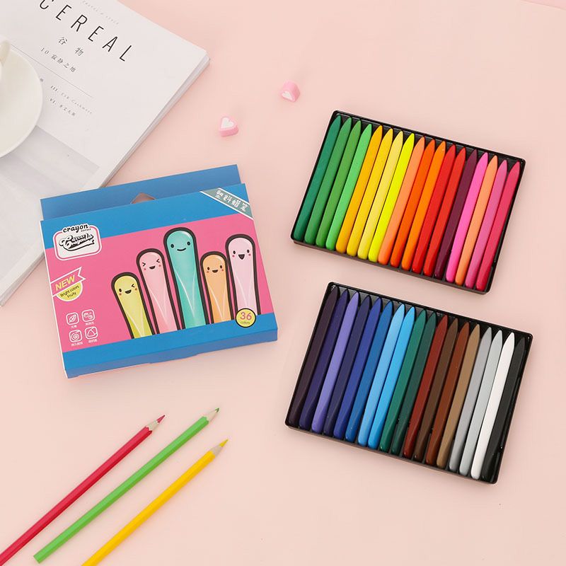 36 Colors Triangular Crayons Safe Non-Toxic Triangular For