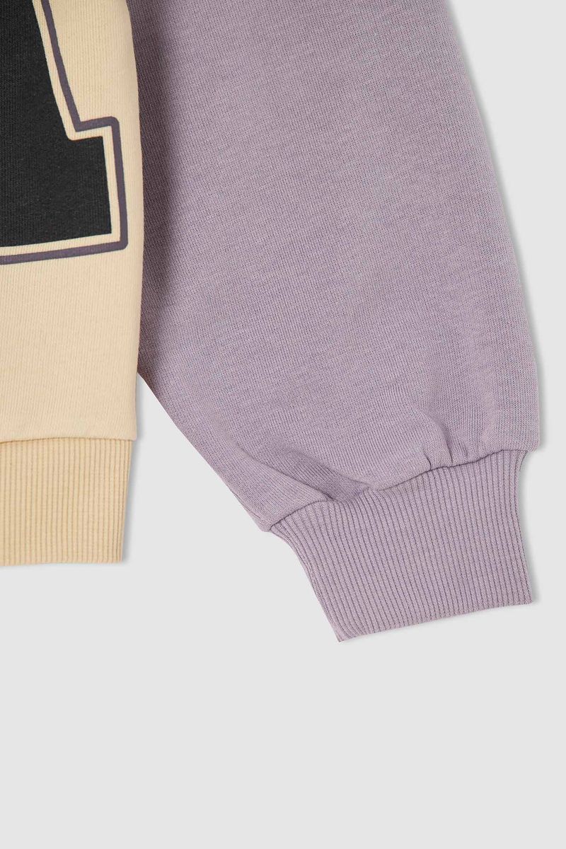 Girl - Relax Fit Crew Neck Knitted Sweat Shirt - Ecru
