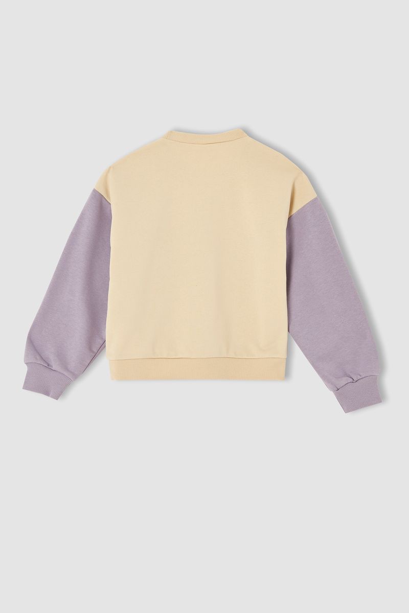 Girl - Relax Fit Crew Neck Knitted Sweat Shirt - Ecru