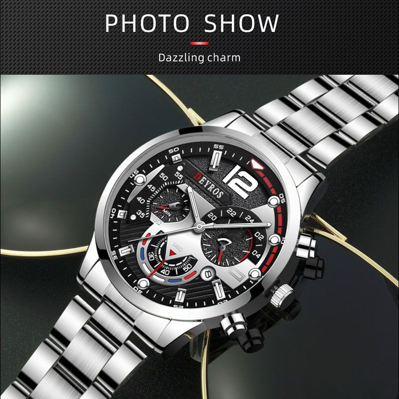 Men Calendar Quartz  Luminous Digital Watch