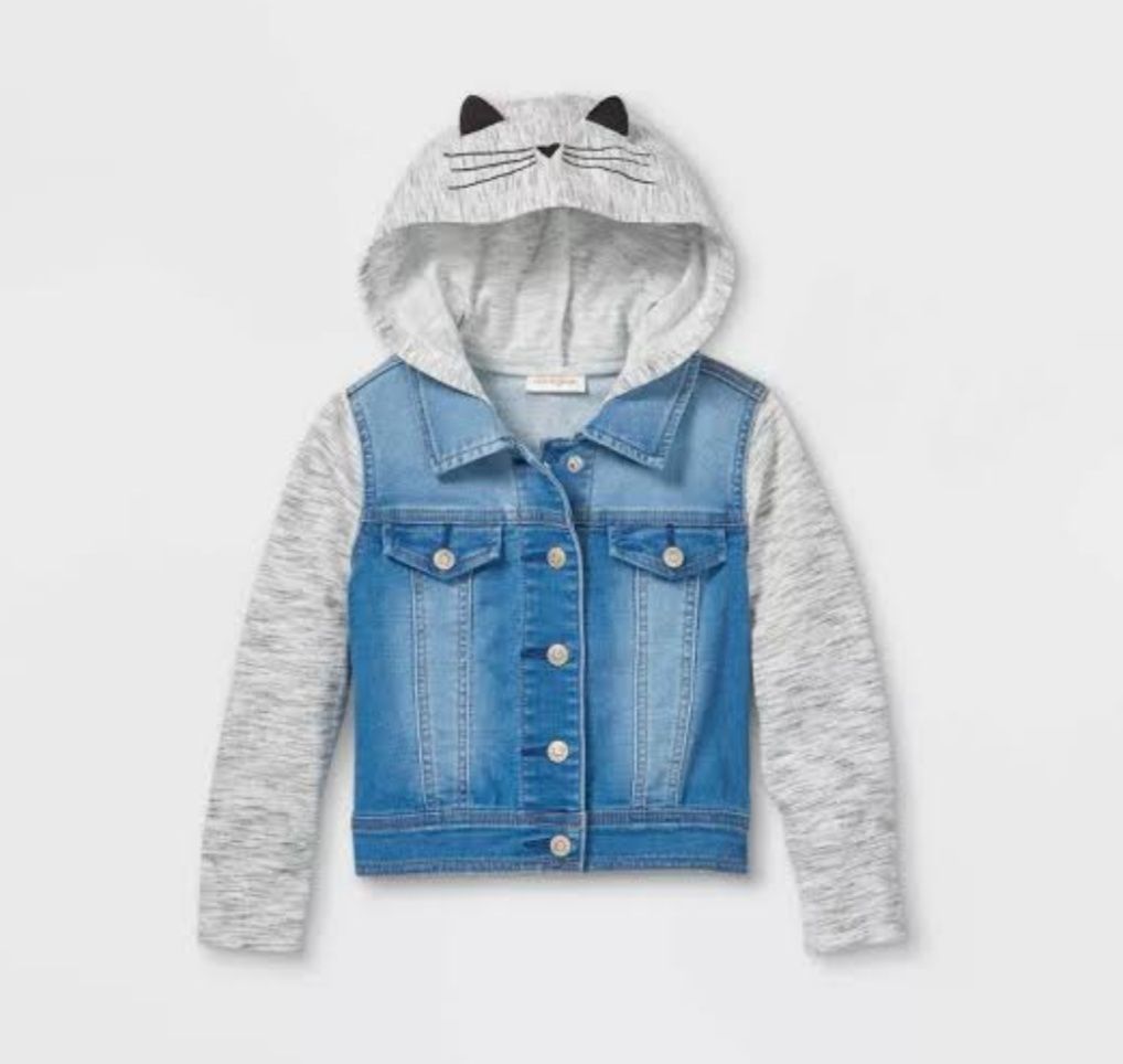 Kitty Cat Hoodie Denim Jacket