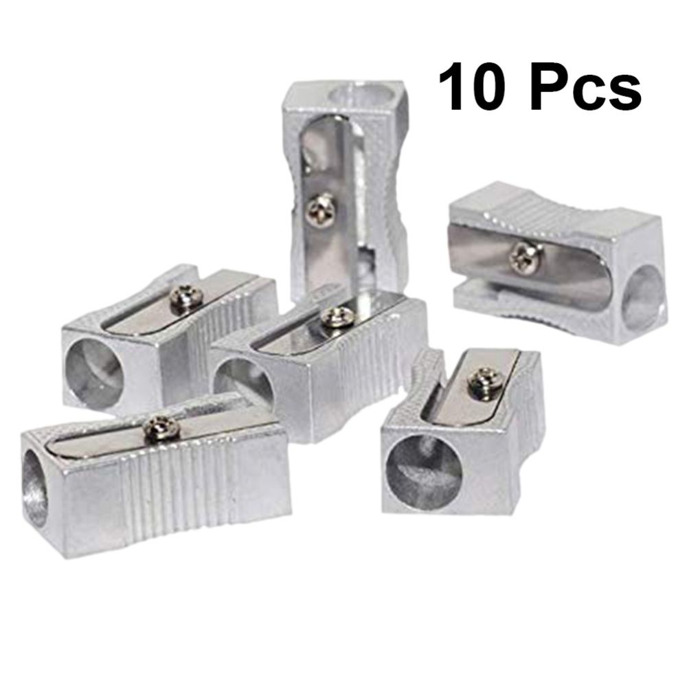 Metal Pencil Sharpener Classicairls Makeup Pen Sharpener Drawing Writing Learning Tools School Supplies Stationery Silver
