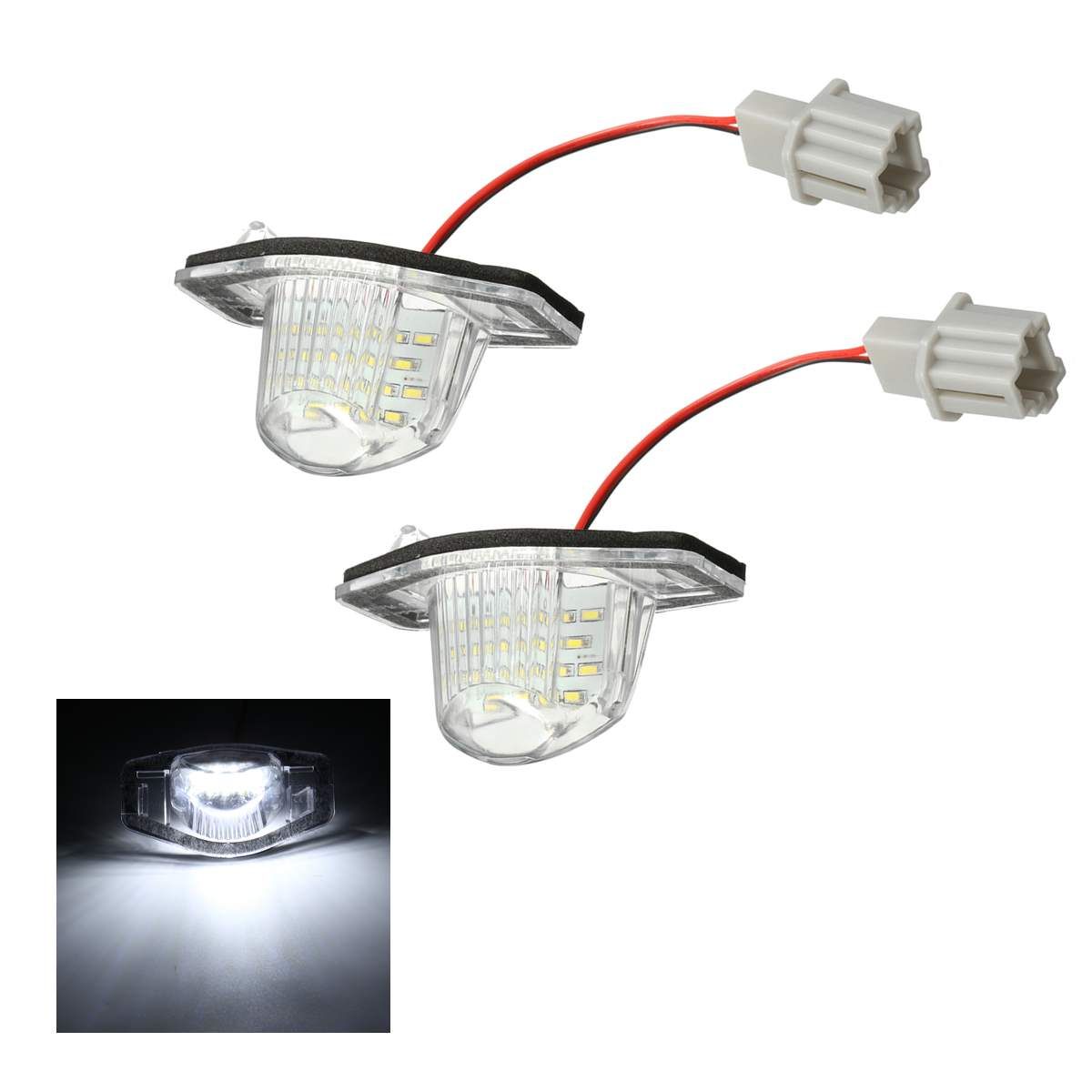 2pcs Error Free LED Car Number License Plate For Honda Crv Fit Jazz Crosstour Odyssey Stream Freed