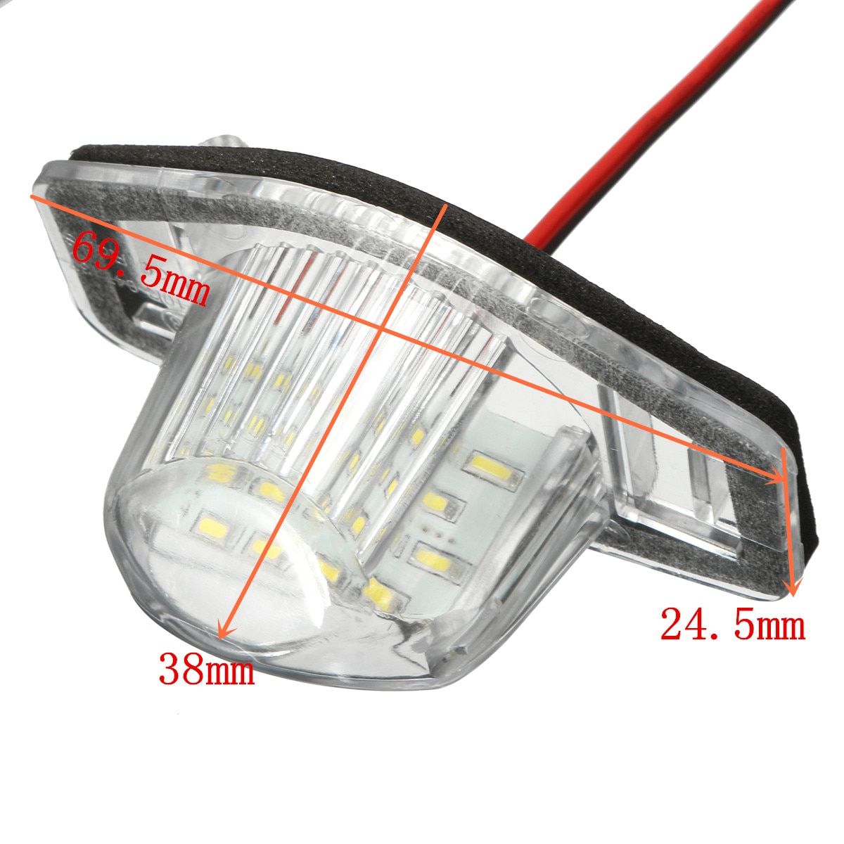 2pcs Error Free LED Car Number License Plate For Honda Crv Fit Jazz Crosstour Odyssey Stream Freed