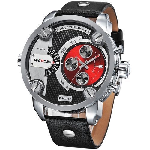 3301 Fashion Casual Watches Men Luxury Brand Quartz Genuine Leather Strap Watch