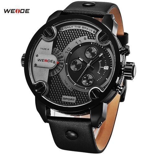3301 Fashion Casual Watches Men Luxury Brand Quartz Genuine Leather Strap Watch