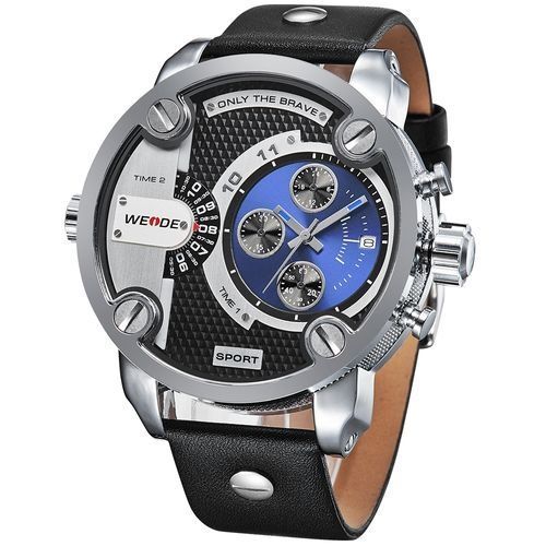 3301 Fashion Casual Watches Men Luxury Brand Quartz Genuine Leather Strap Watch