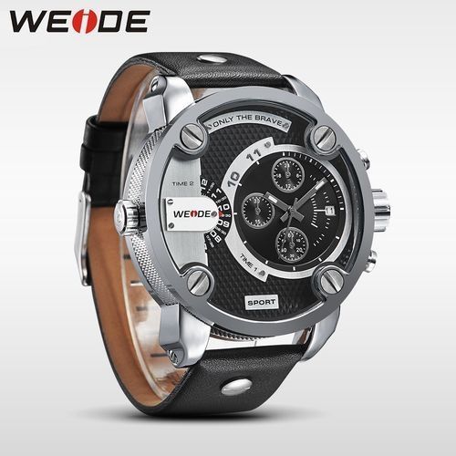 3301 Fashion Casual Watches Men Luxury Brand Quartz Genuine Leather Strap Watch