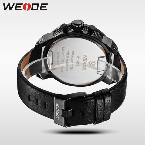 3301 Fashion Casual Watches Men Luxury Brand Quartz Genuine Leather Strap Watch