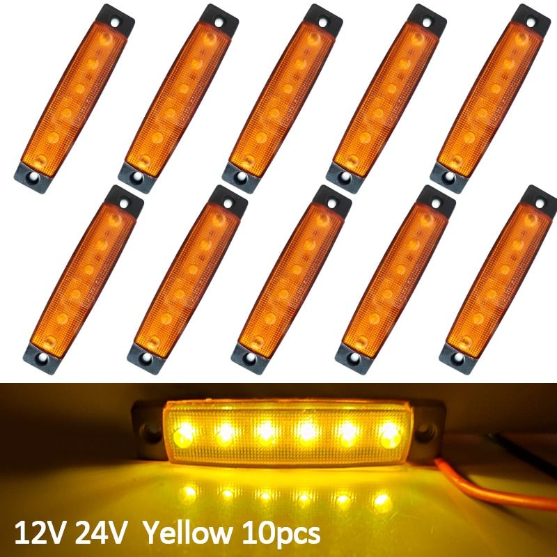 10PCS Truck Trailer Side Marker Indicators Light Car Signal Brake Rear Warning Tail Light LED 12V