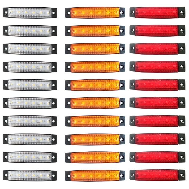 10PCS Truck Trailer Side Marker Indicators Light Car Signal Brake Rear Warning Tail Light LED 12V