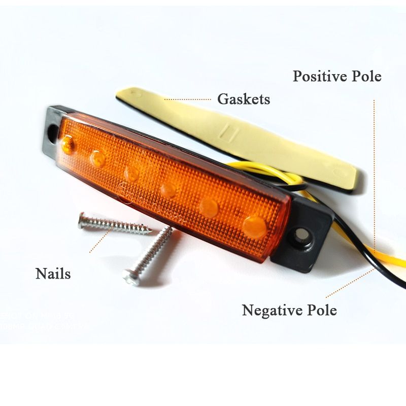 10PCS Truck Trailer Side Marker Indicators Light Car Signal Brake Rear Warning Tail Light LED 12V