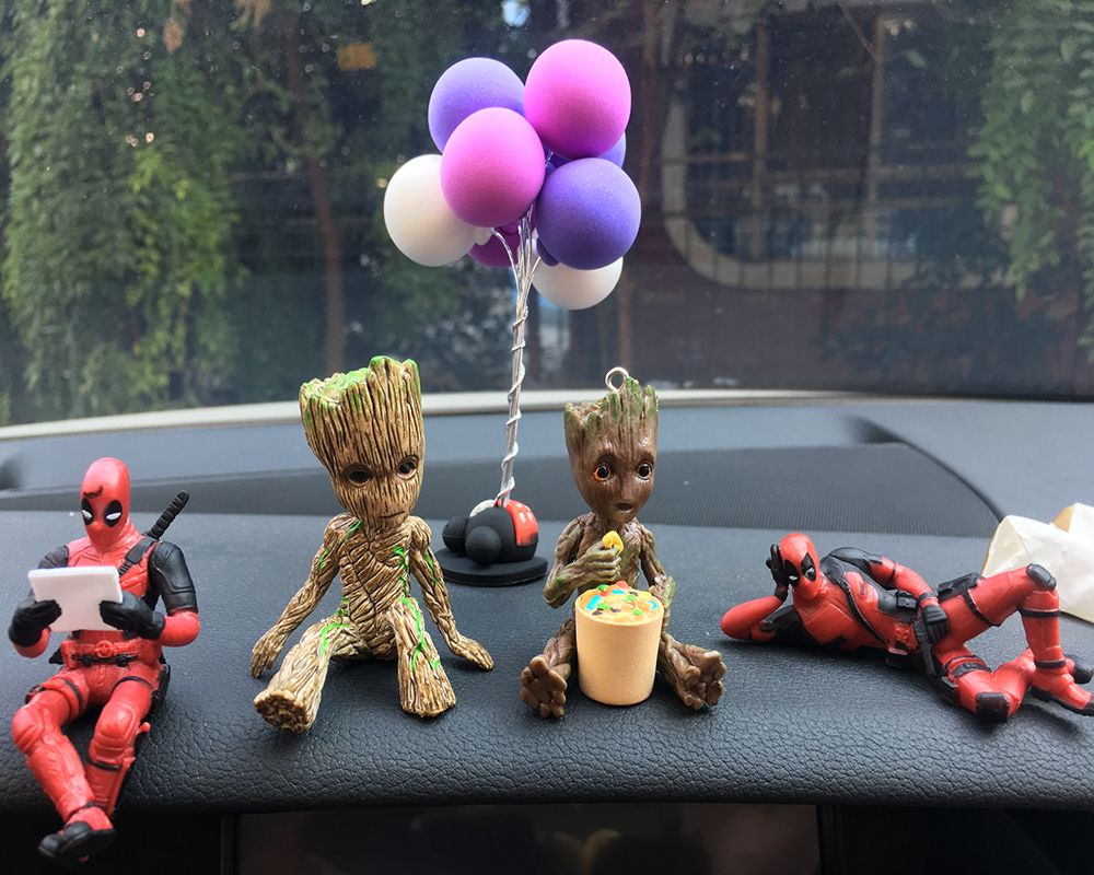 Anime Car Interior Decoration Groot Action Figure Sitting Model Mini Doll For Car Goods Interior De