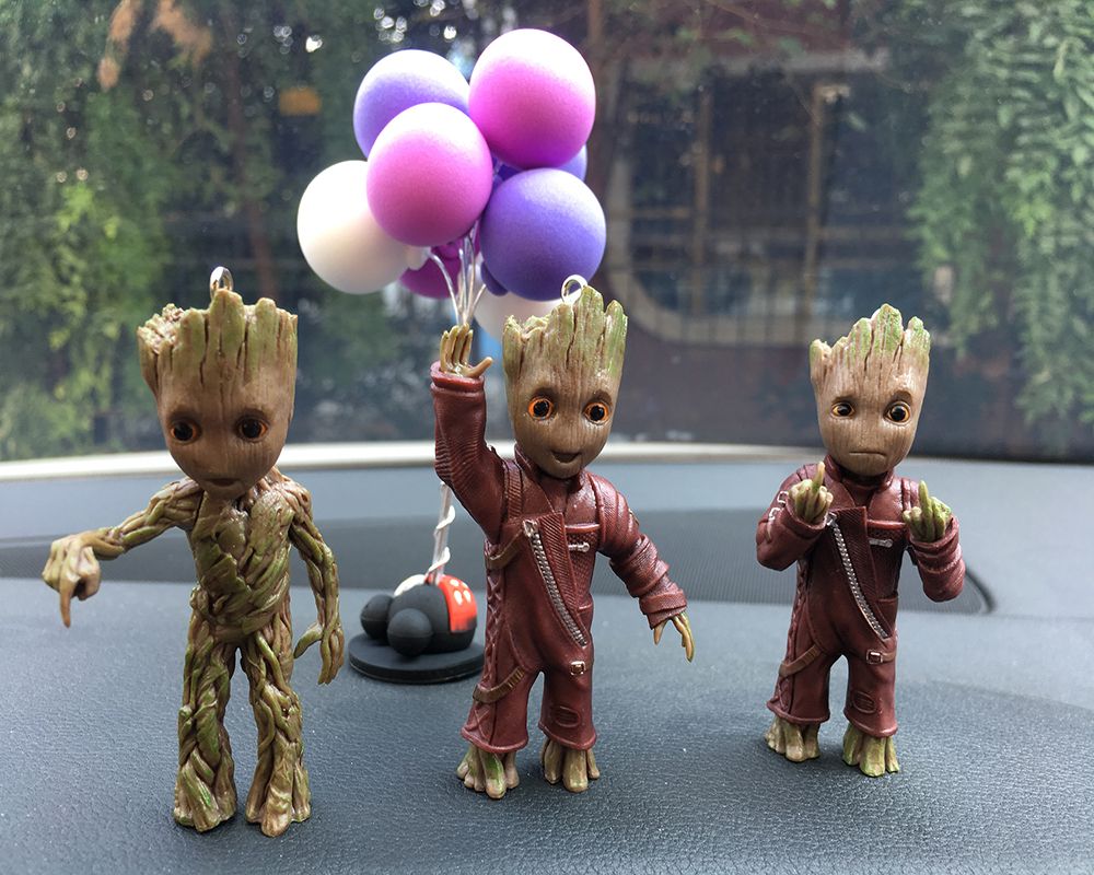 Anime Car Interior Decoration Groot Action Figure Sitting Model Mini Doll For Car Goods Interior De