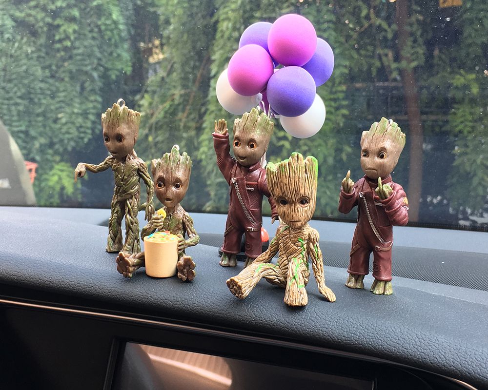 Anime Car Interior Decoration Groot Action Figure Sitting Model Mini Doll For Car Goods Interior De