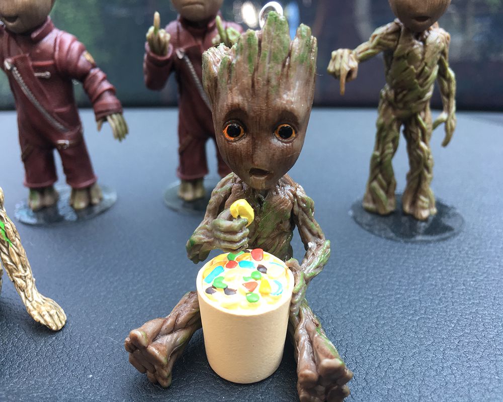 Anime Car Interior Decoration Groot Action Figure Sitting Model Mini Doll For Car Goods Interior De