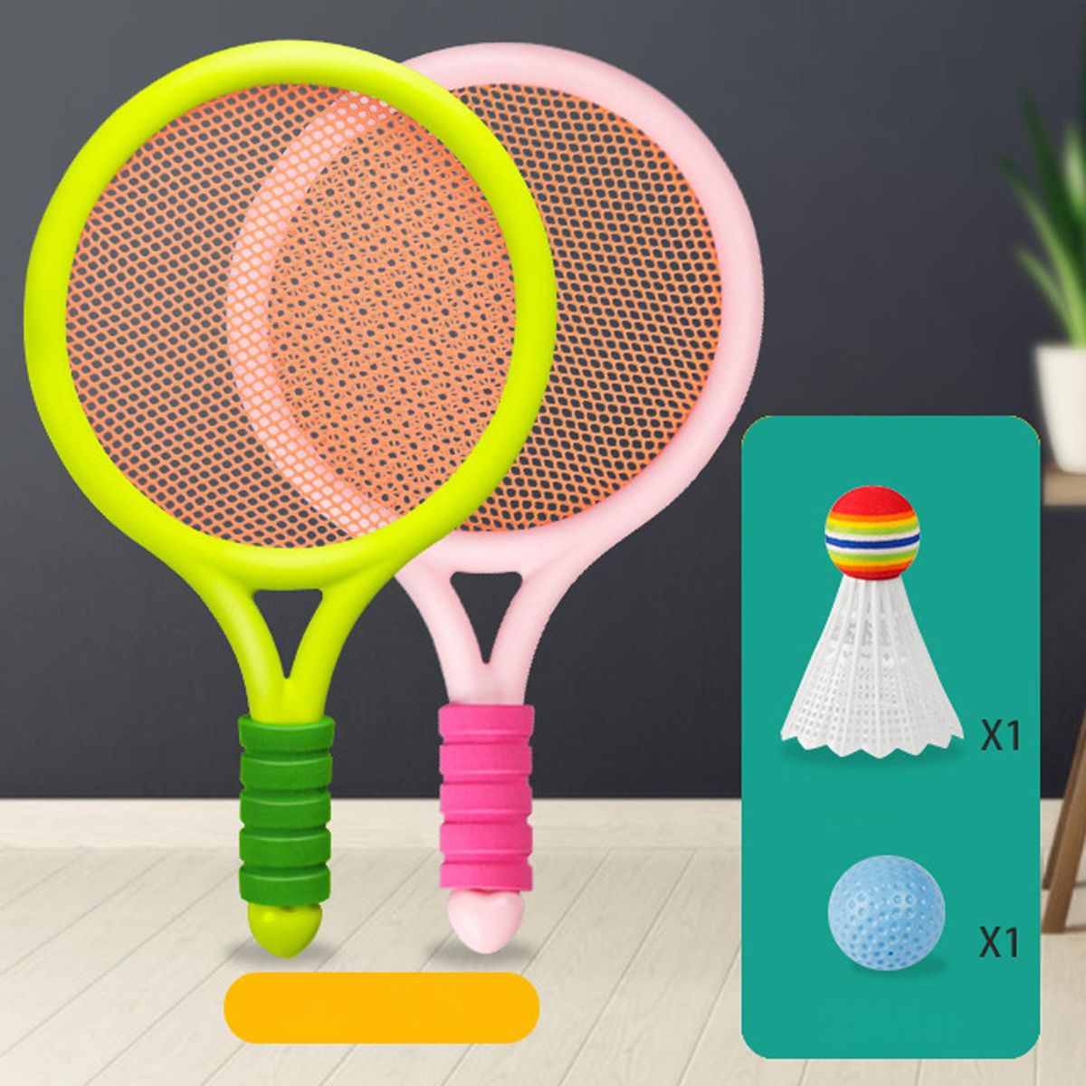 Durable Kids Badminton Tennis Racket  And Pink
