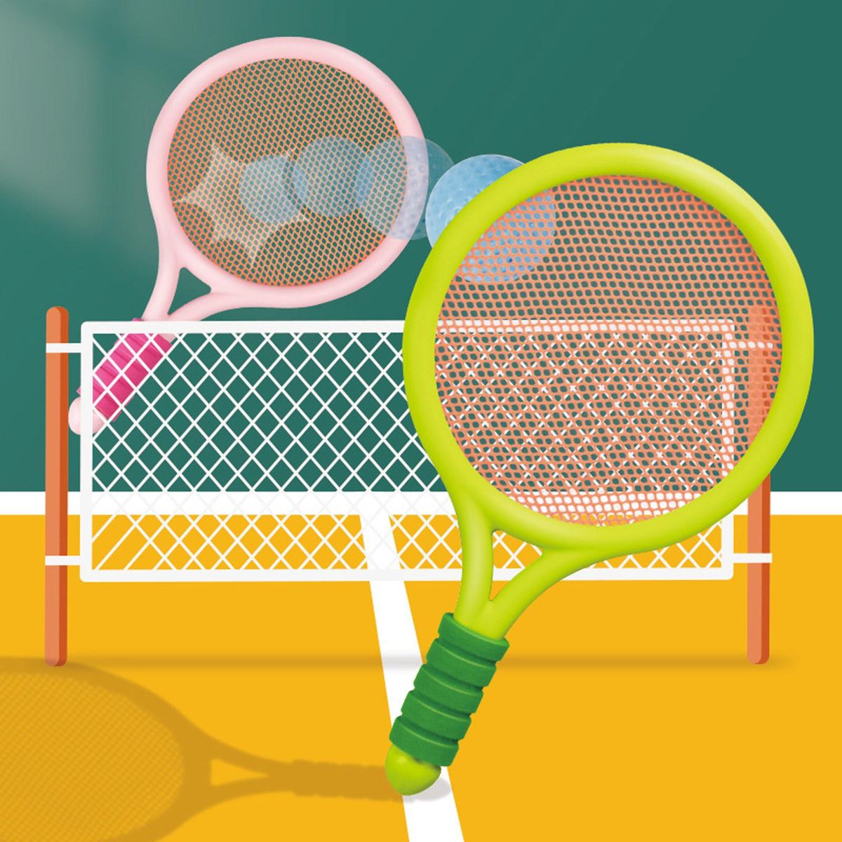 Durable Kids Badminton Tennis Racket  And Pink