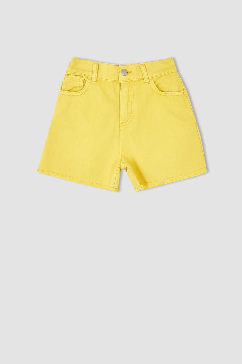 Girl Mom Fit Woven Short - Yellow