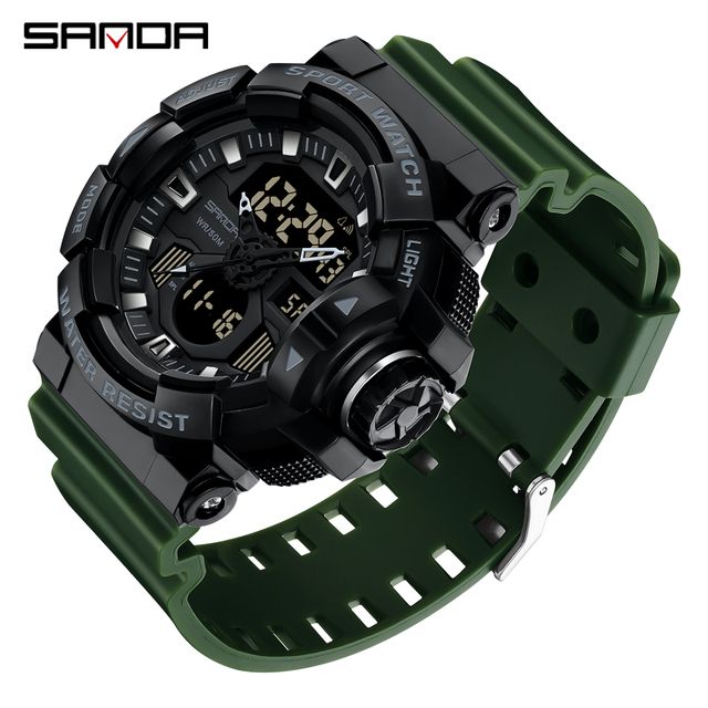 Luxury Sports Dual Display Chronograph Waterproof Watch Men