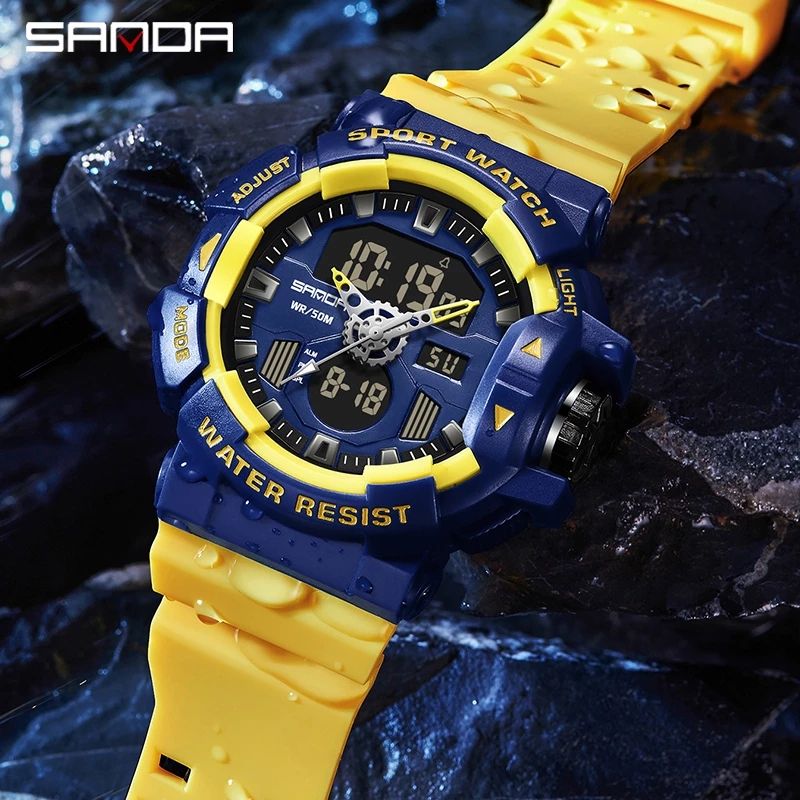 Luxury Sports Dual Display Chronograph Waterproof Watch Men
