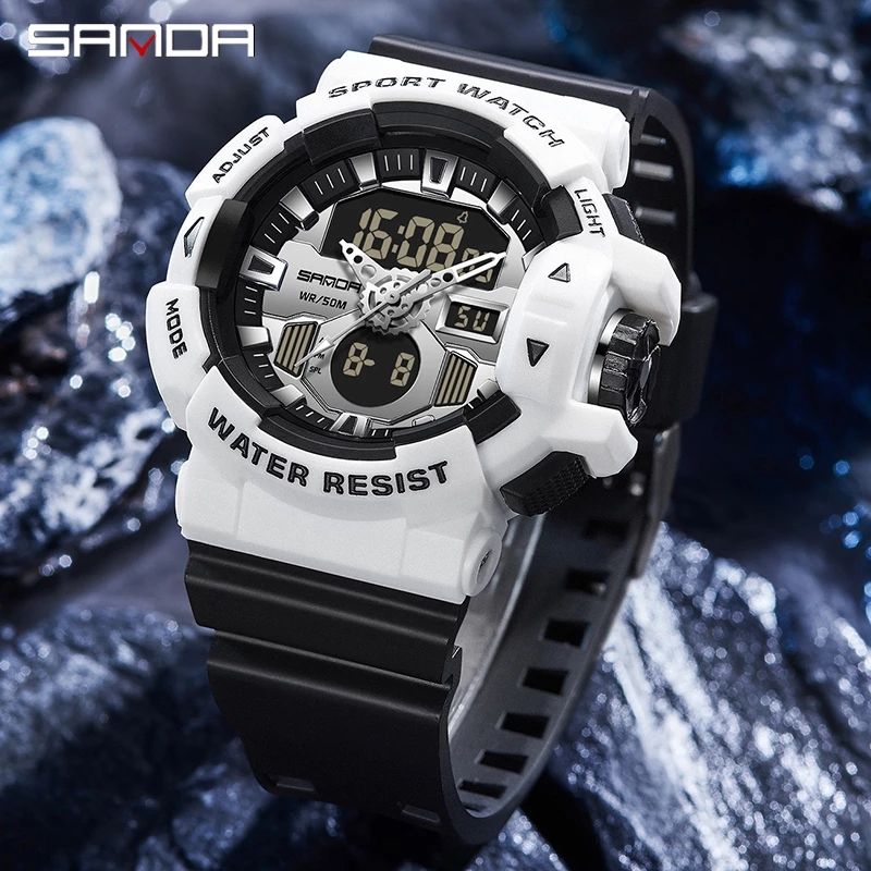 Luxury Sports Dual Display Chronograph Waterproof Watch Men