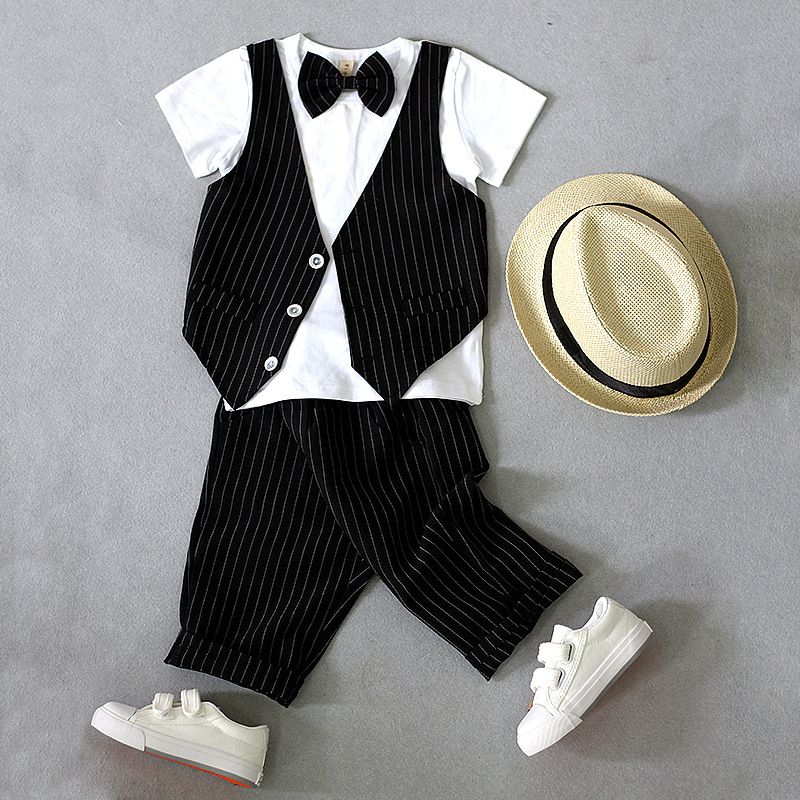 2pcs Kids Baby Boys Waistcoat Pants Two-piece Vest Outfits Gentleman Suit Set