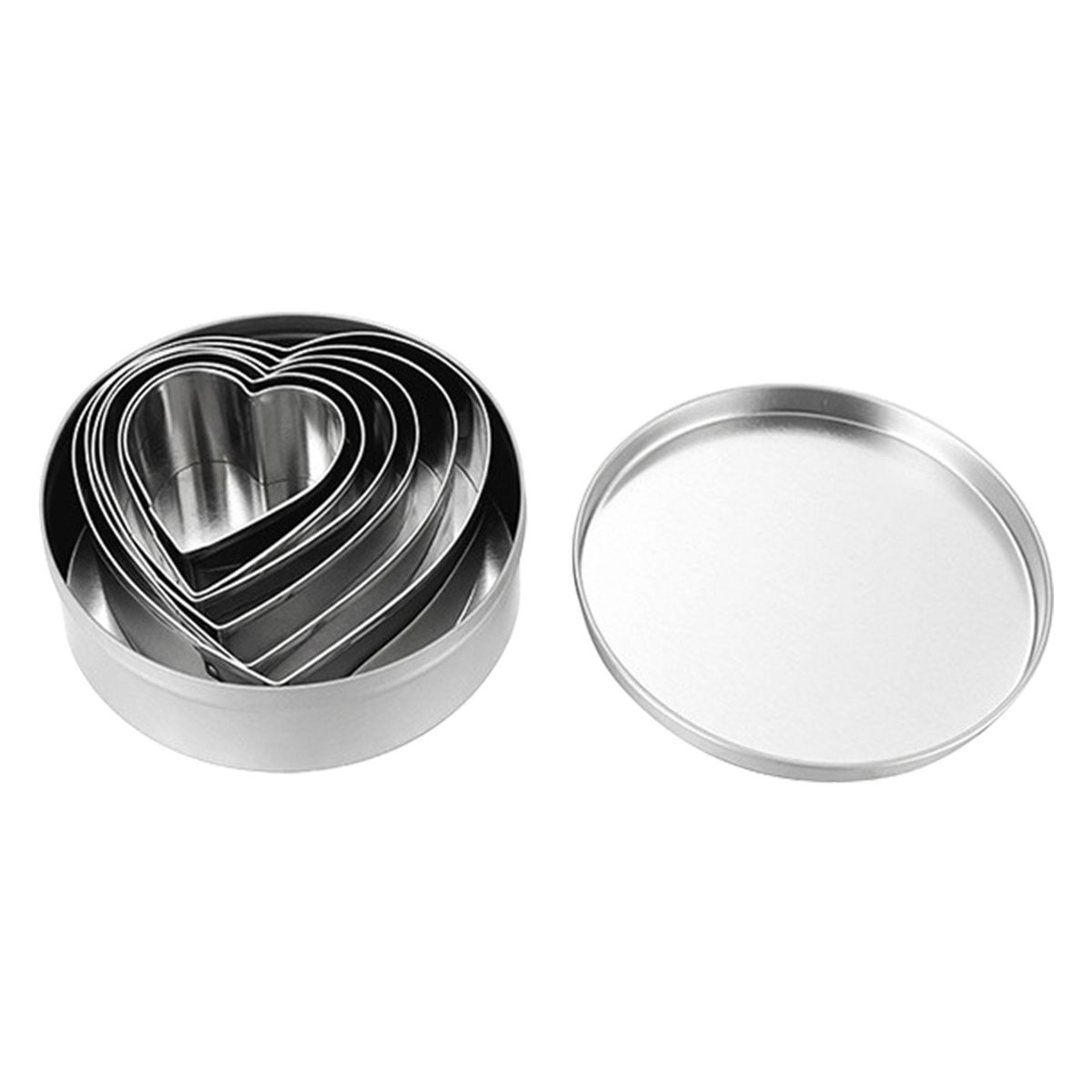 6Pcs Biscuit Mould Stainless Steel Heart Shaped Cookie
