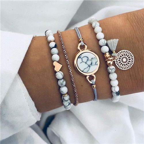 New Simple Trend Alloy Steel Band Watch Strap Ladies Bracelet Watch 5 Piece Set