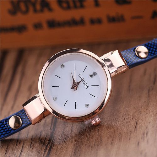 Ladies Thin Strap Pu Belt Diamond Dial Pendant Trend Ladies Bracelet Watch