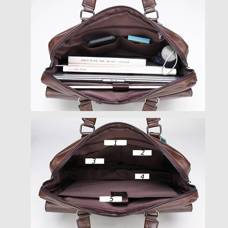 Jeep Business Bag - One Shoulder Handbag Crossbody Briefcase made of High-Quality PU Leather for Professionals - Messenger Shoulder Bag perfect for Daily Commute and Business Needs for men