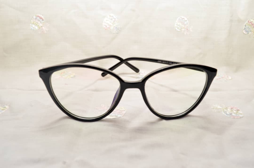 Retro Cat Eye Optical Fashion Glasses Bright Black Frames