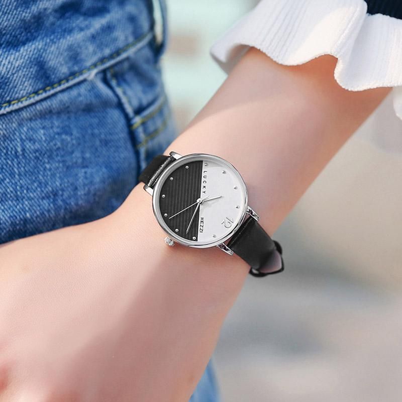 Small Fresh Rose Gold Watch Women Student Fashion Casual Leather Quartz Wrist Watch Female Trend Literature and Art Wristwatches black