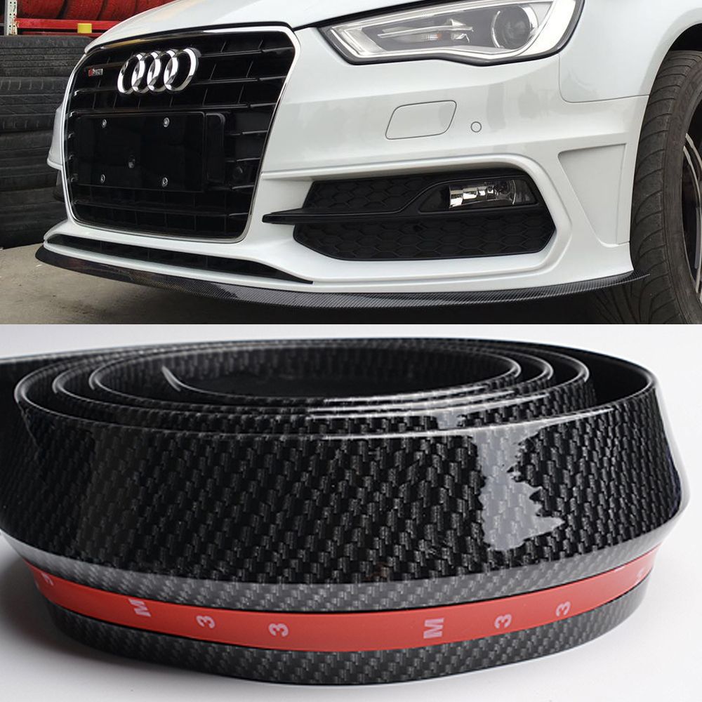 Front Bumper Lip Skirt Rubber Spoiler Protector Scratch Lip