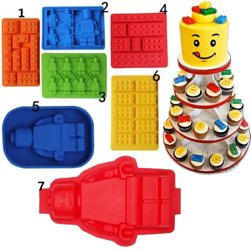 Silicone Lego Building Blocks Robot 3D DIY Mold Chocolate