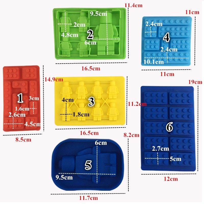 Silicone Lego Building Blocks Robot 3D DIY Mold Chocolate