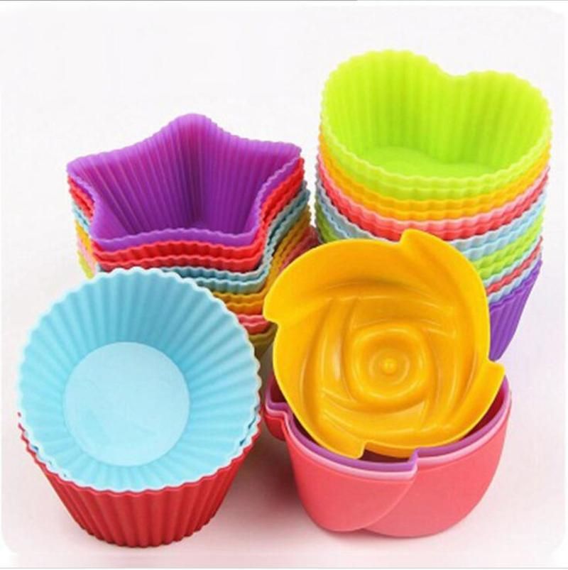 1 3 5 PCS Set Silicone Cupcake Baking Molds Cup Set Kitchen