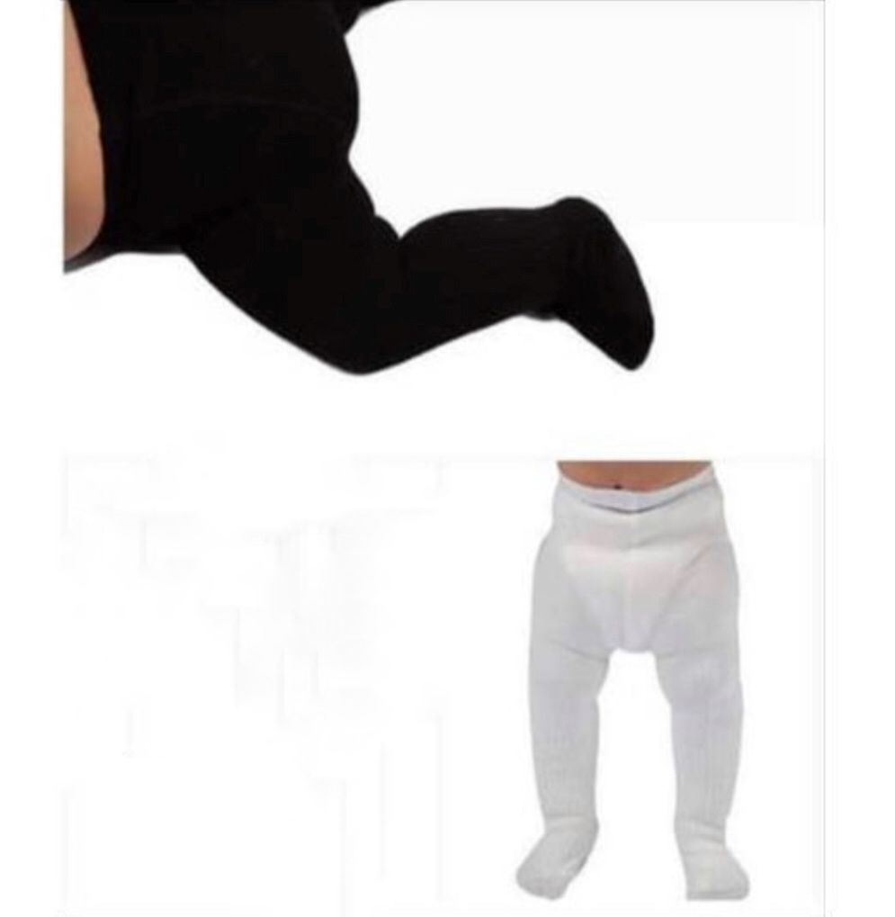 Girls Plain Tight  Socks - White & Black(4pcs)