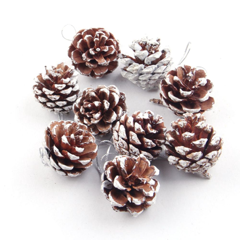 9pcs Christmas Pine Cones Bauble Xmas Tree Party Hanging