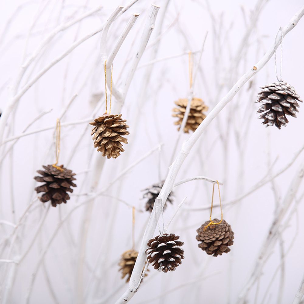 9pcs Christmas Pine Cones Bauble Xmas Tree Party Hanging