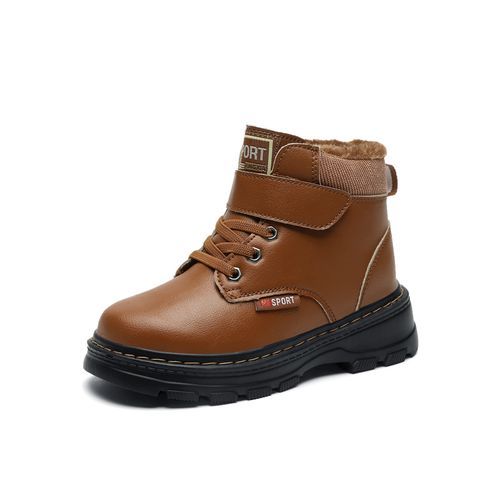 Children's Non-slip Plush Lining Warm Martin Boots Snow Boots-Brown