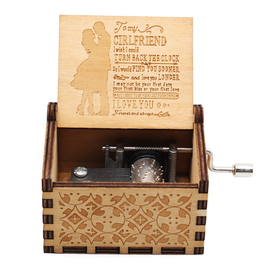 Antique Carved Hand Cranked Love Girlfriend Love Wife You Are My Sunshine Red-Castle In The Sky