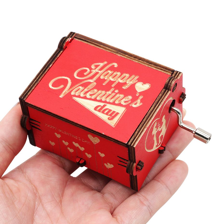 Antique Carved Hand Cranked Love Girlfriend Love Wife You Are My Sunshine Red-Castle In The Sky