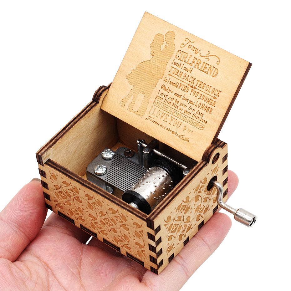 Antique Carved Hand Cranked Love Girlfriend Love Wife You Are My Sunshine Red-Castle In The Sky