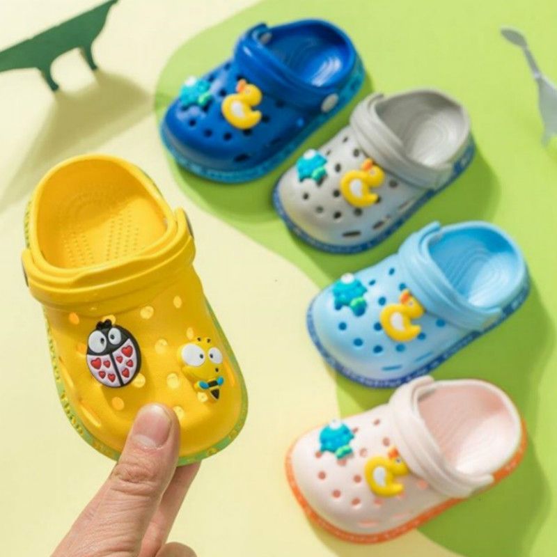 Baby Hole Shoes 1-3 Years Old Summer Children Nice Non -slip Soft Floor Boys Girls Beach Cartoon Animation Sandals -H54-Pink-