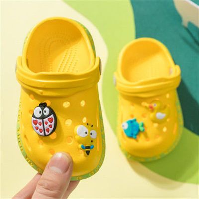 Baby Hole Shoes 1-3 Years Old Summer Children Nice Non -slip Soft Floor Boys Girls Beach Cartoon Animation Sandals -H54-Pink-